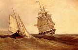 William Bradford Canvas Paintings - Passing Ships
